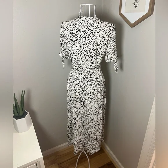 Seraphine Ava Maternity Wrap Dress White Black Polka Dot Dalmatian Print Size 2 - Picture 5 of 9